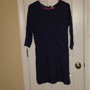 Navy & white polka dot dress